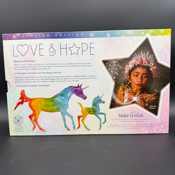 Breyer Limited Edition Love & Hope 62124 Rainbow Unicorn Mare Foal Set NIB - Picture 5 of 11